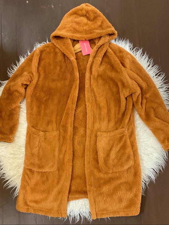 42Pops Jackets & Blazers - Cozy Hooded Teddy Jacket - Rust